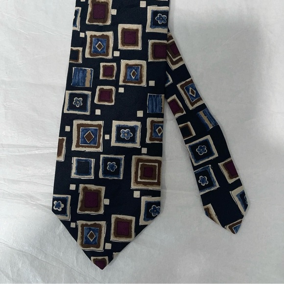 Gianfranco Ferretti Men's Silk Tie 58" X 3.75" Multi-Color Geometric - Picture 1 of 4
